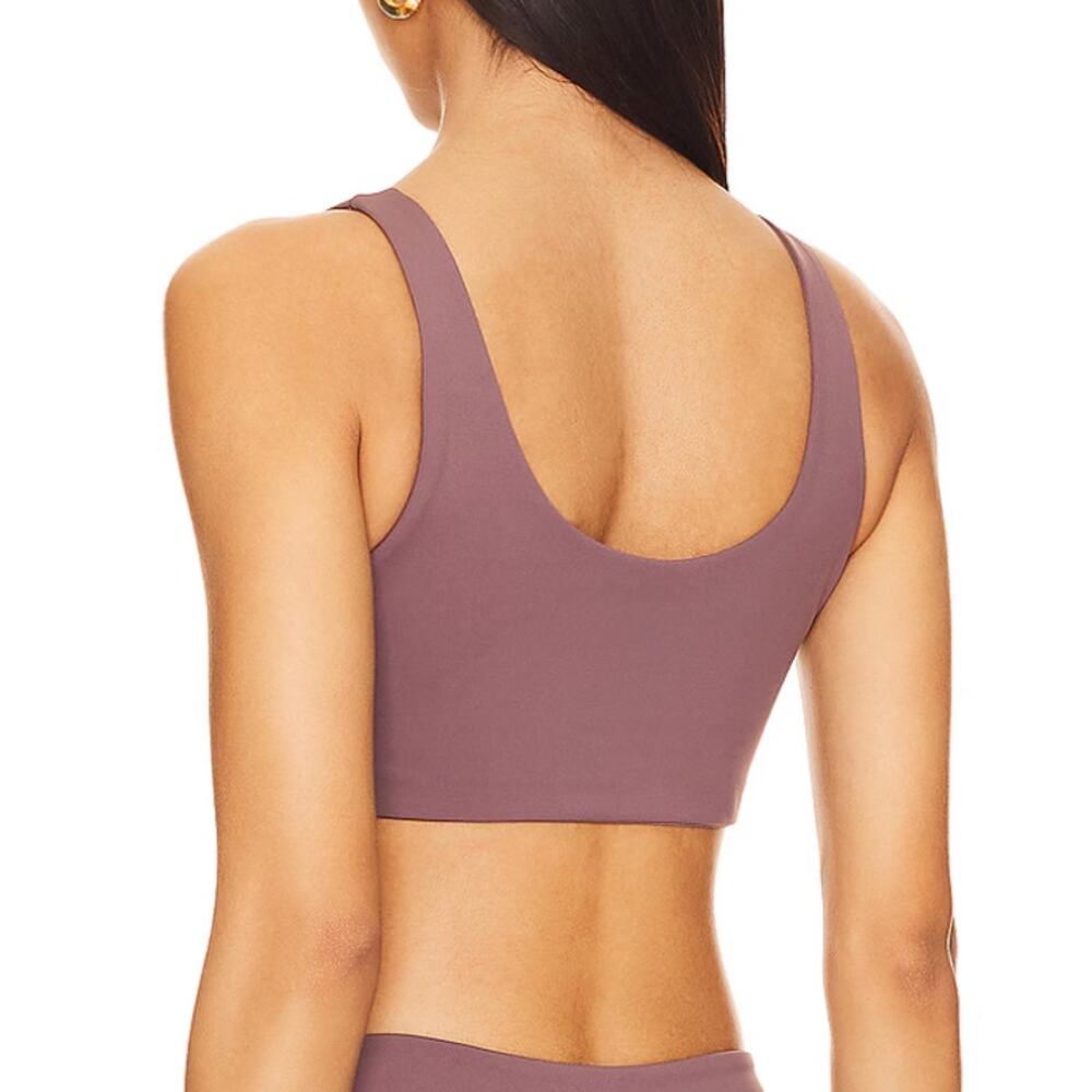 Nubyen Mauve Sports Bra Wrap MEDIUM Cut Out Yoga Orchid Soft Revolve Wrap $60 - Picture 3 of 9